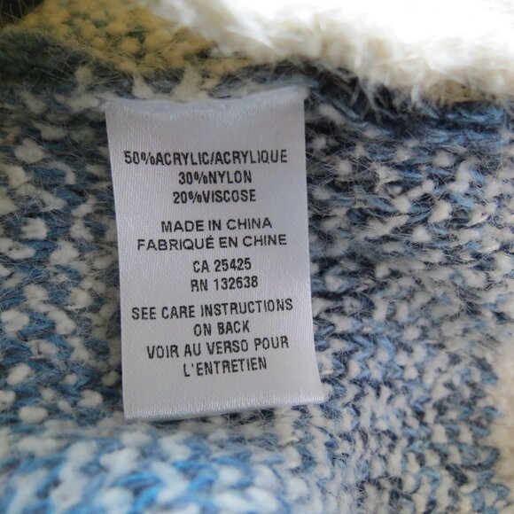 Clotheshead Women's V-Neck Sweater Blue/Creme Ombre Herringbone Size S/M - Picture 10 of 12